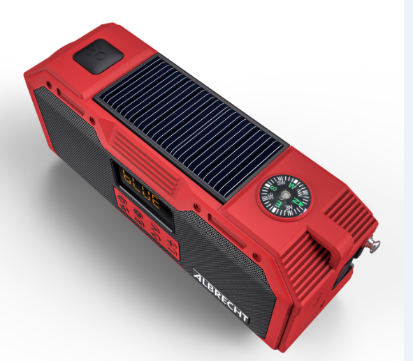Albrecht Radio DR 112 Outdoor DAB+, Akku, Kurbel, Bluetooth, Stereo, rot/schwarz