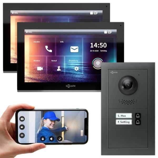 4251909203658 - GOLIATH IP modulare Video Türsprechanlage Anthrazit Unterputz Set für 2 Familienhaus 2x 10 Monitor S 4251909203658 - GOLIATH IP modulare Video Türsprechanlage Anthrazit Unterputz Set für 2 Familienhaus 2x 10 Monitor S