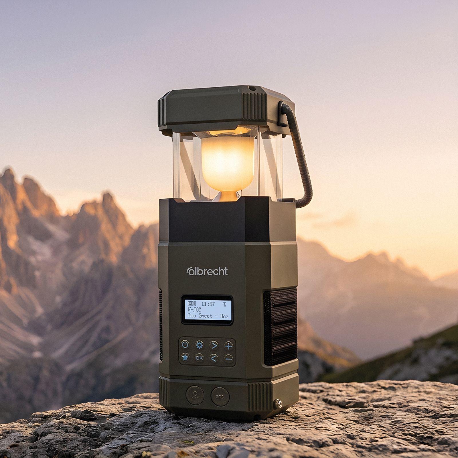 Albrecht DR 114 DAB+ Outdoor-Radio mit Camping-Lampe, UKW, SOS, Taschenlampe, Solar, PowerBank