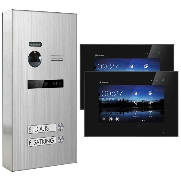 4255573302259 - BALTER EVO Aufputz Edelstahl Video Türsprechanlagen Silber Schwarz Set 2 Familienhaus 2x 7“ LCD Moni 4255573302259 - BALTER EVO Aufputz Edelstahl Video Türsprechanlagen Silber Schwarz Set 2 Familienhaus 2x 7“ LCD Moni