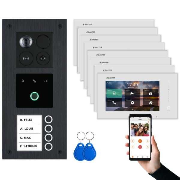 4255573307292 - BALTER ERA IP Unterputz Video Türsprechanlagen mit Fingerprint Schwarz Weiß 4 Familienhaus Set 8x 7 4255573307292 - BALTER ERA IP Unterputz Video Türsprechanlagen mit Fingerprint Schwarz Weiß 4 Familienhaus Set 8x 7
