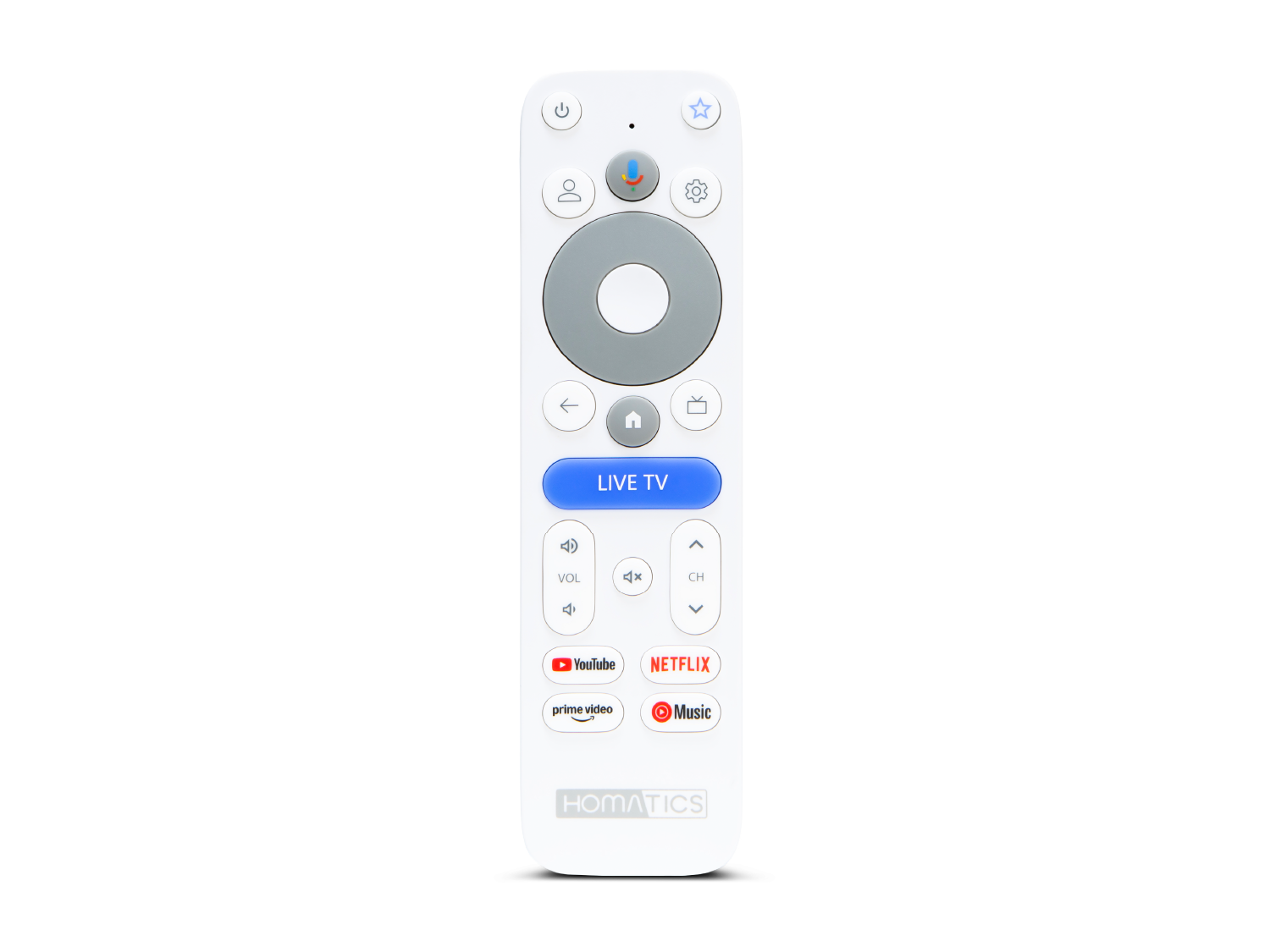 Homatics Box R Lite V2 Google TV Mediaplayer Weiß 4K UHD, 5GHz WiFi, Bluetooth, Sprachfernbedienung
