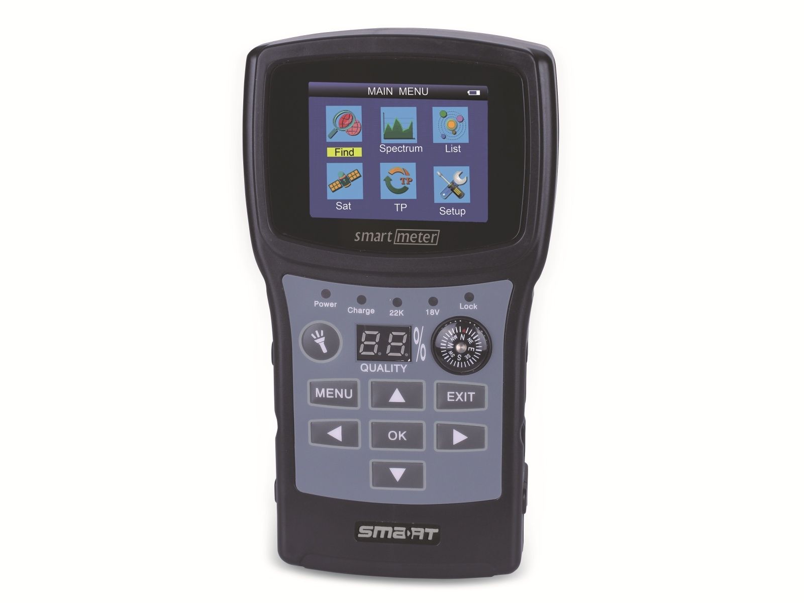 SMARTMETER ES1 Sat-Messgerät, Signalton, Kompass, DVB-S2