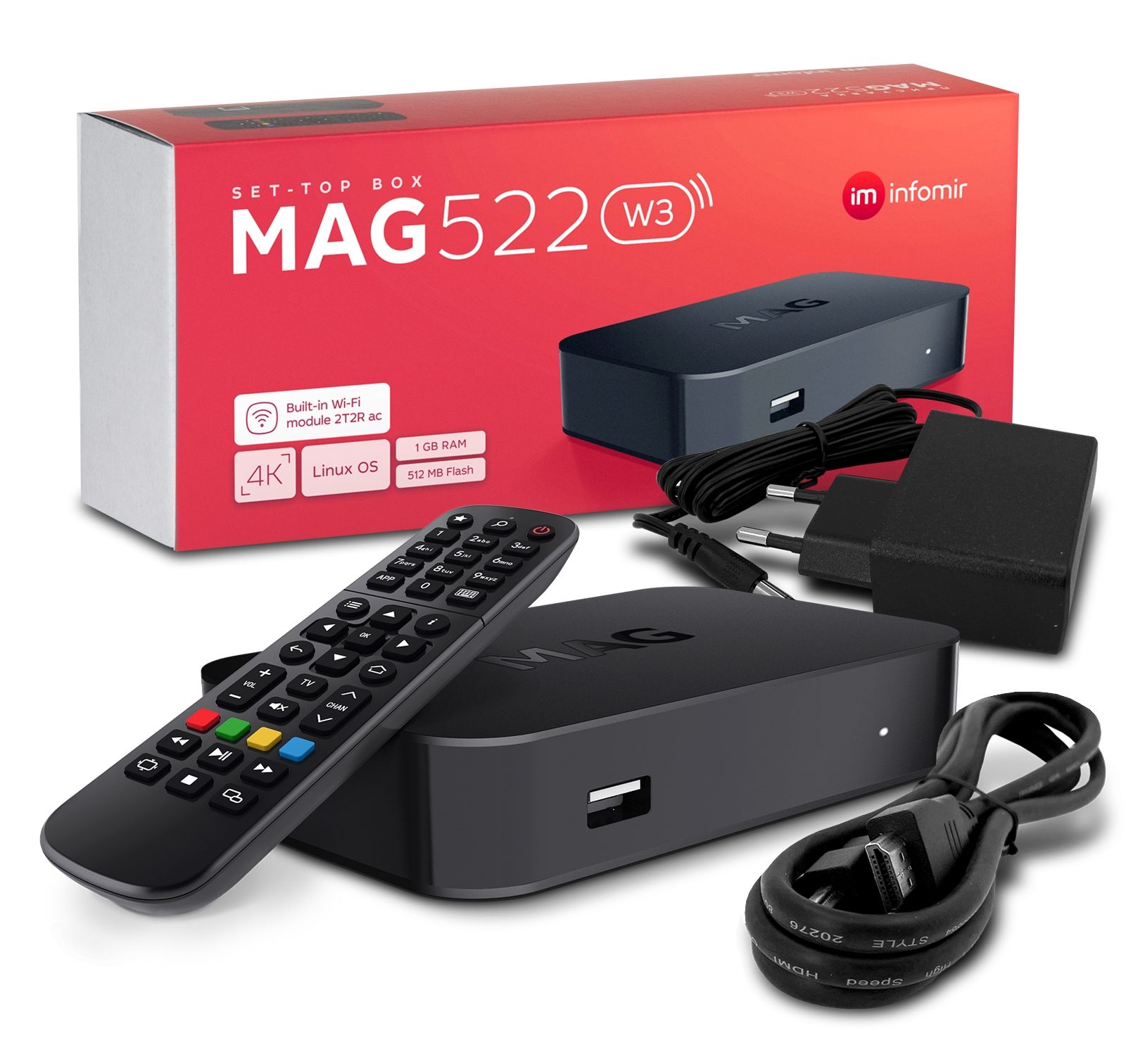 MAG 522w3 IP TV Internet Streamer HEVC H.265 WIFI 4K UHD 60FPS Linux B-Ware