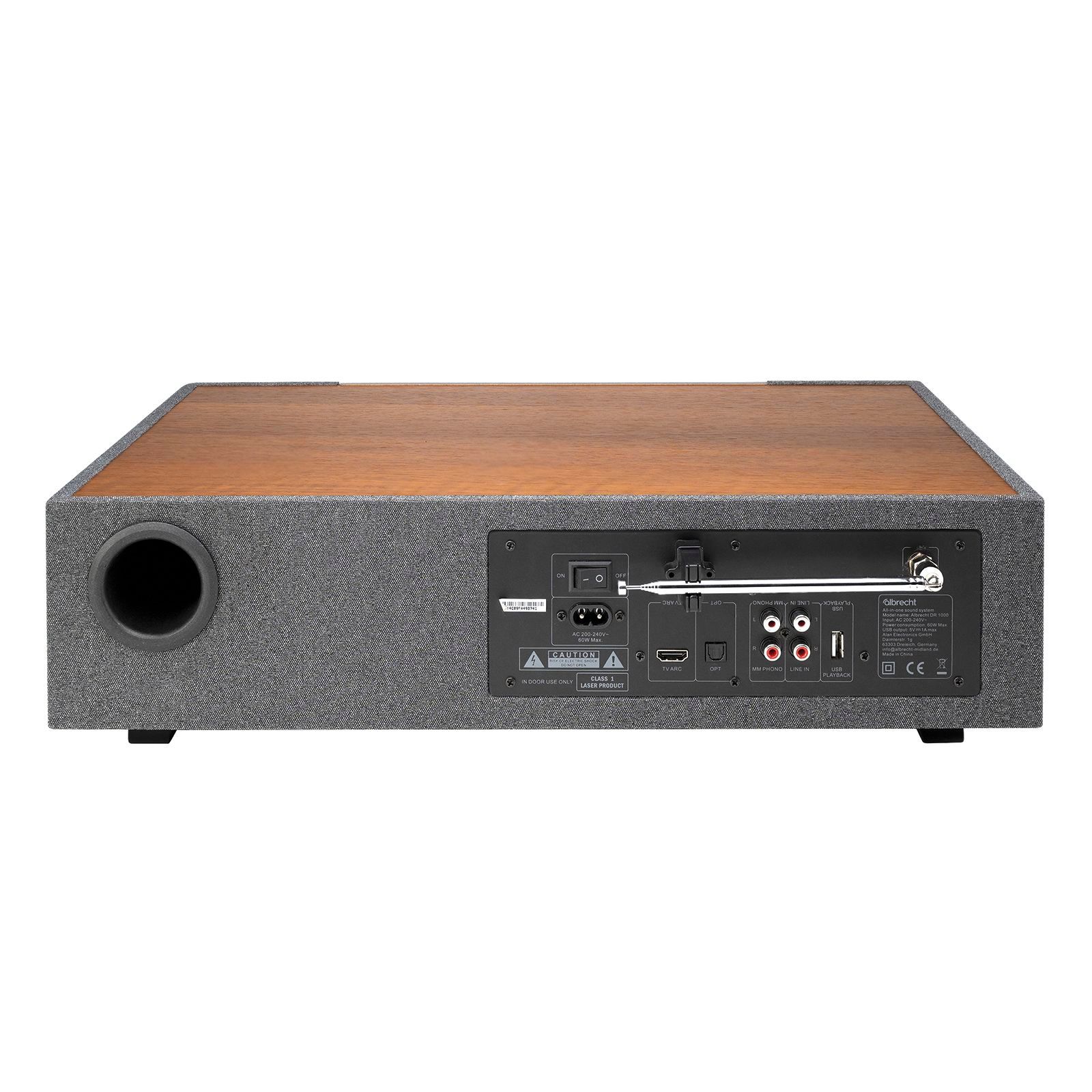 Albrecht DR 1000 All-In-One Soundsystem 4,3" Farbdisplay, 2.1 Stereo, 3D Soundbar, Subwoofer, App