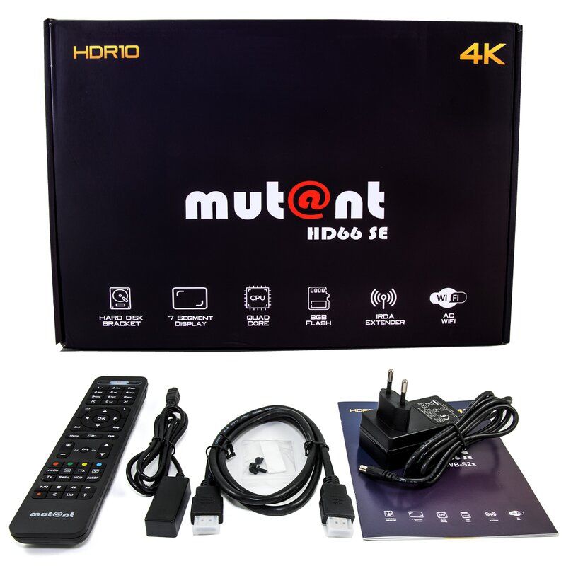 Mutant HD66 SE 4K UHD Linux E2 Sat-Receiver 2x DVB-S2X, PVR, WiFi, LAN, MicroSD, CA, USB B-Ware