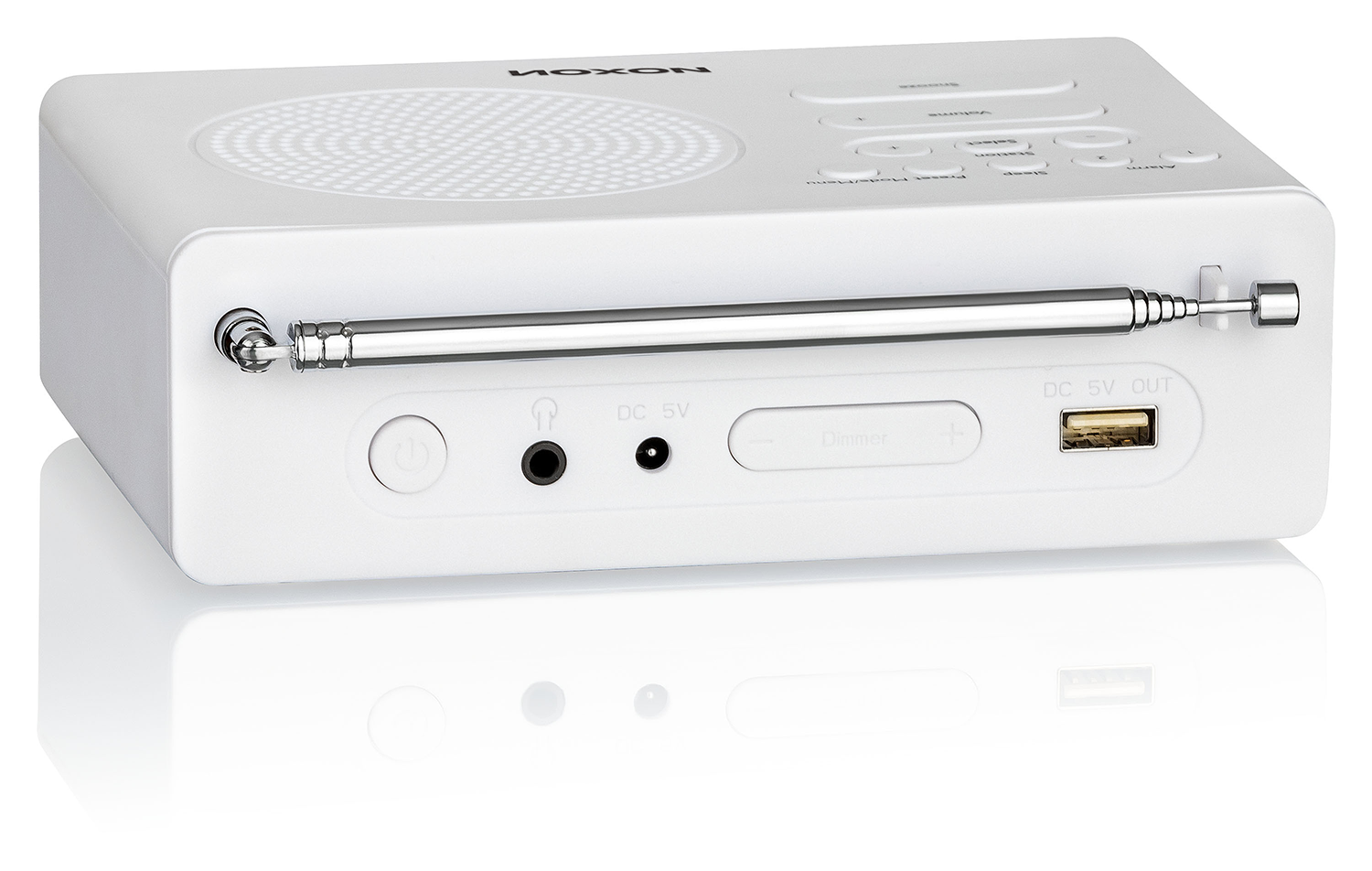 Noxon Gotthard Weiss DAB+, UKW Uhrenradio mit grossem LC-Display, Wecker, Snooze,