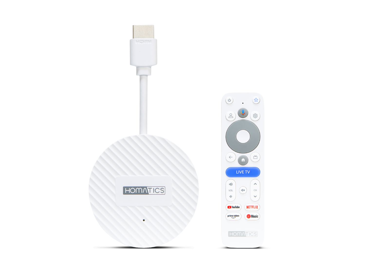 Homatics Dongle 4K V2 Google TV Mediaplayer 4K UHD, WiFi, Bluetooth, Sprachfernbedienung, Dolby