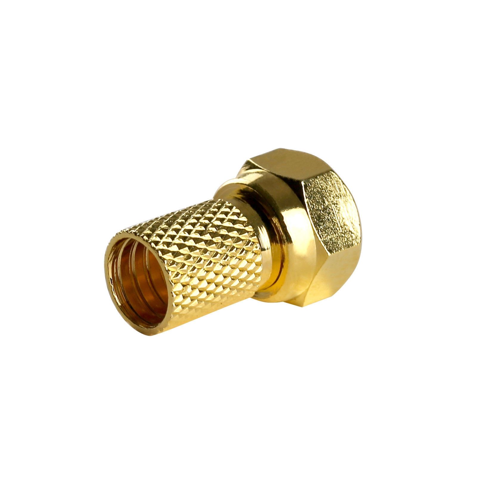 F-Stecker 7,4mm Breite Mutter Vergoldet mit Gummidichtung