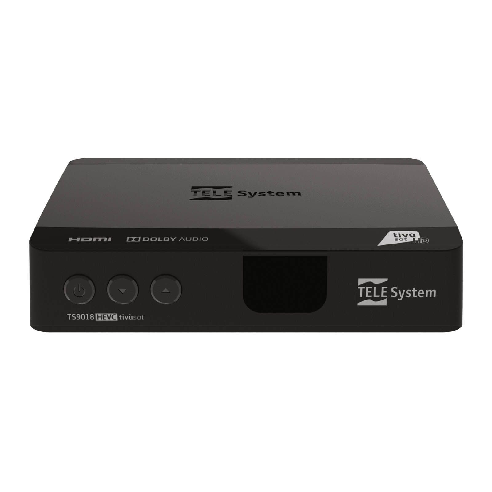 Telesystem TS9018 Full HD HEVC H.265 HDMI DVB-S2 Sat Receiver mit aktiver Tivusat HD Karte B-Ware
