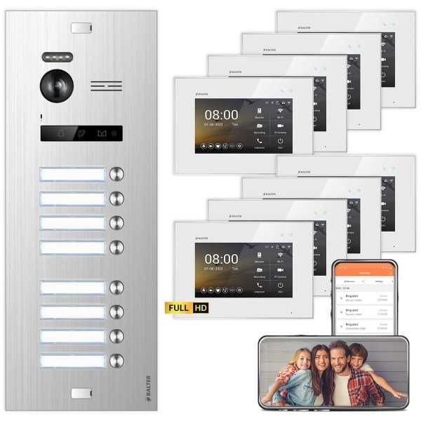 4255573307957 - BALTER EVO HD Video Türsprechanlagen Silber Weiss 8 Familienhaus Set 8x 7 LCD Monitor WiFi 4255573307957 - BALTER EVO HD Video Türsprechanlagen Silber Weiss 8 Familienhaus Set 8x 7 LCD Monitor WiFi