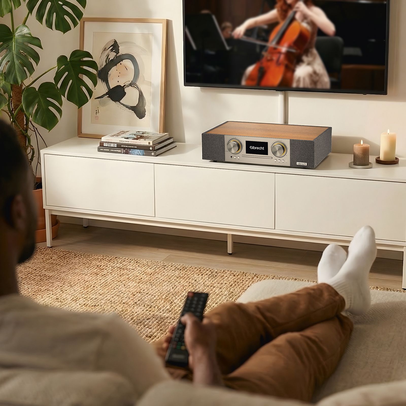 Albrecht DR 1000 All-In-One Soundsystem 4,3" Farbdisplay, 2.1 Stereo, 3D Soundbar, Subwoofer, App