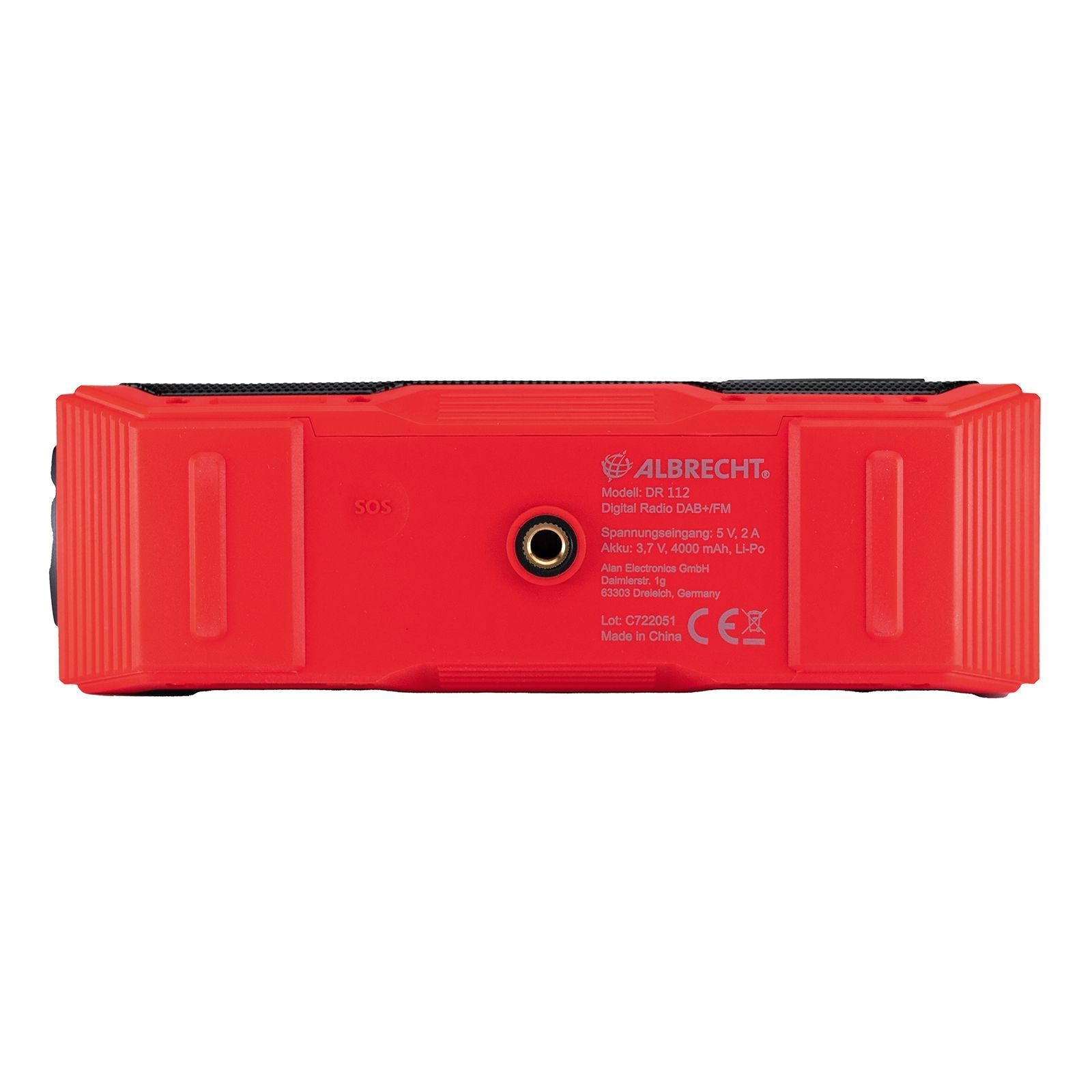Albrecht Radio DR 112 Outdoor DAB+, Akku, Kurbel, Bluetooth, Stereo, rot/schwarz