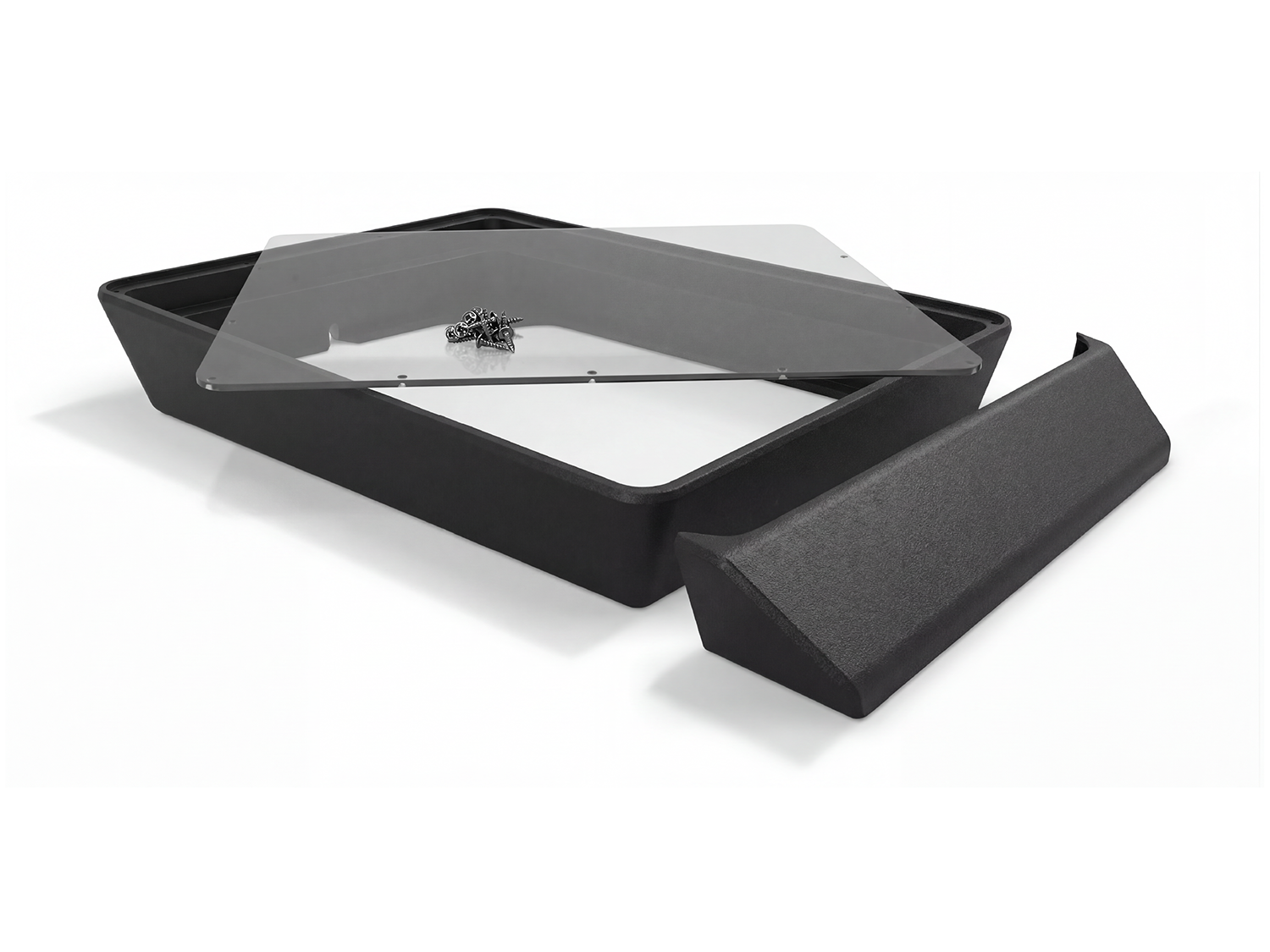 Flat Mount ASA mit Plexiglas schwarz und Windabweiser für STARLINK MINI