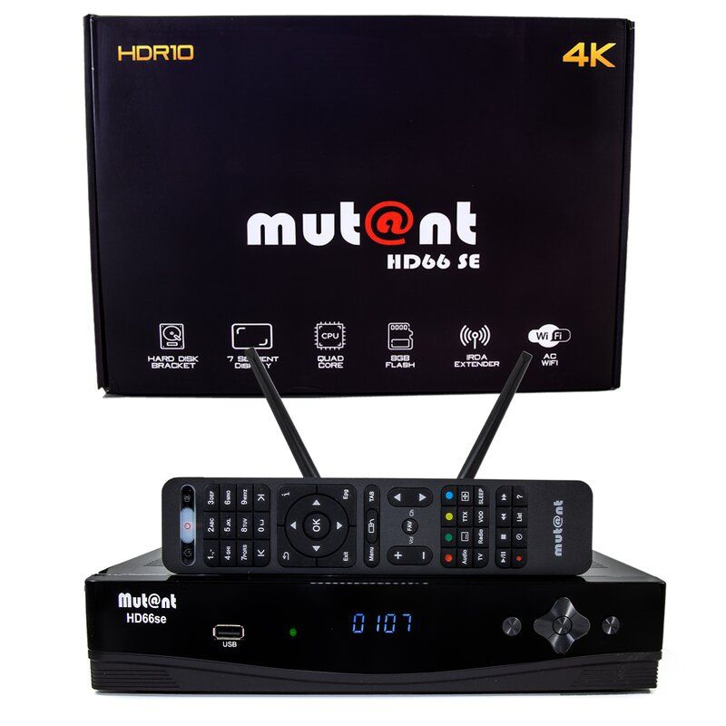 Mutant HD66 SE 4K UHD Linux E2 Sat-Receiver 2x DVB-S2X, PVR, WiFi, LAN, MicroSD, CA, USB B-Ware