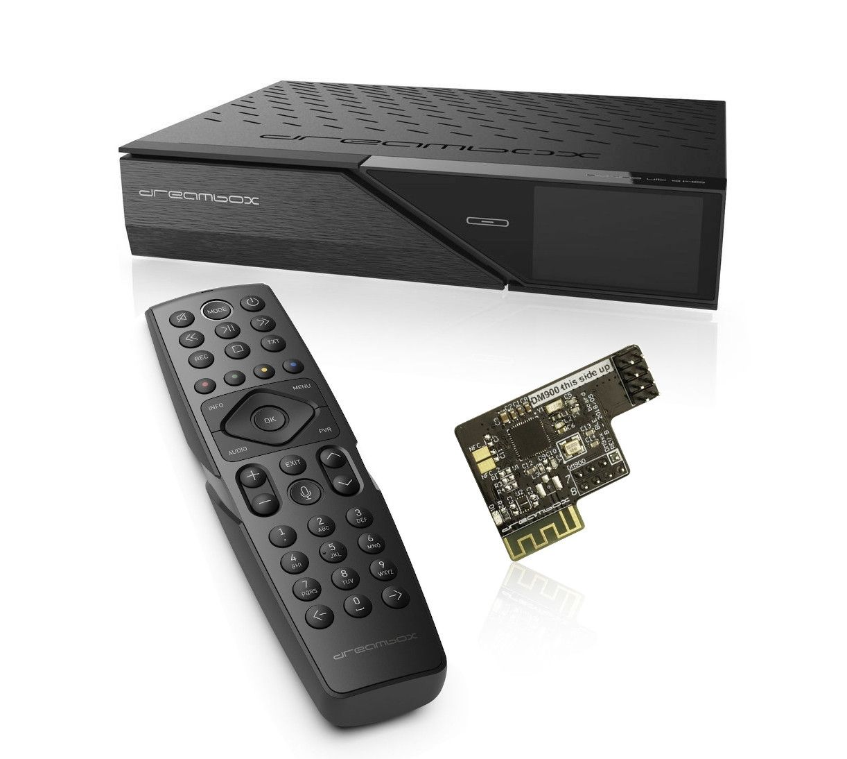 4260408987600 - DM900 BT UHD 4K 2x DVB-S2X 1x DVB-C T2 MS Triple Tuner 500 GB HDD E2 Linux Receiver 4260408987600 - DM900 BT UHD 4K 2x DVB-S2X 1x DVB-C T2 MS Triple Tuner 500 GB HDD E2 Linux Receiver