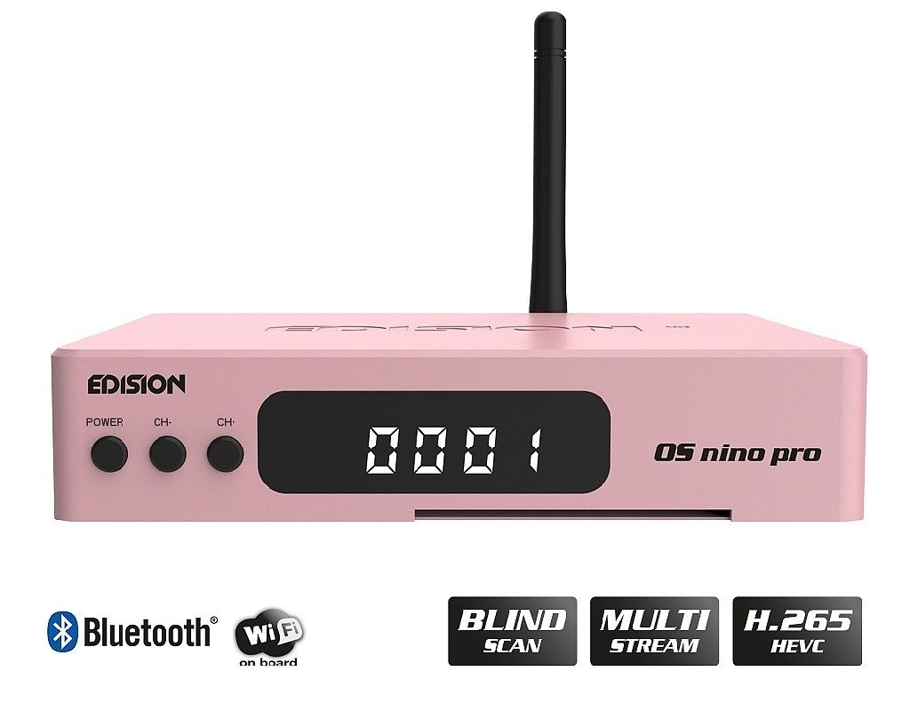 Edision OS nino pro DVB-S2X + DVB-T2/C Full HD Receiver rose gold