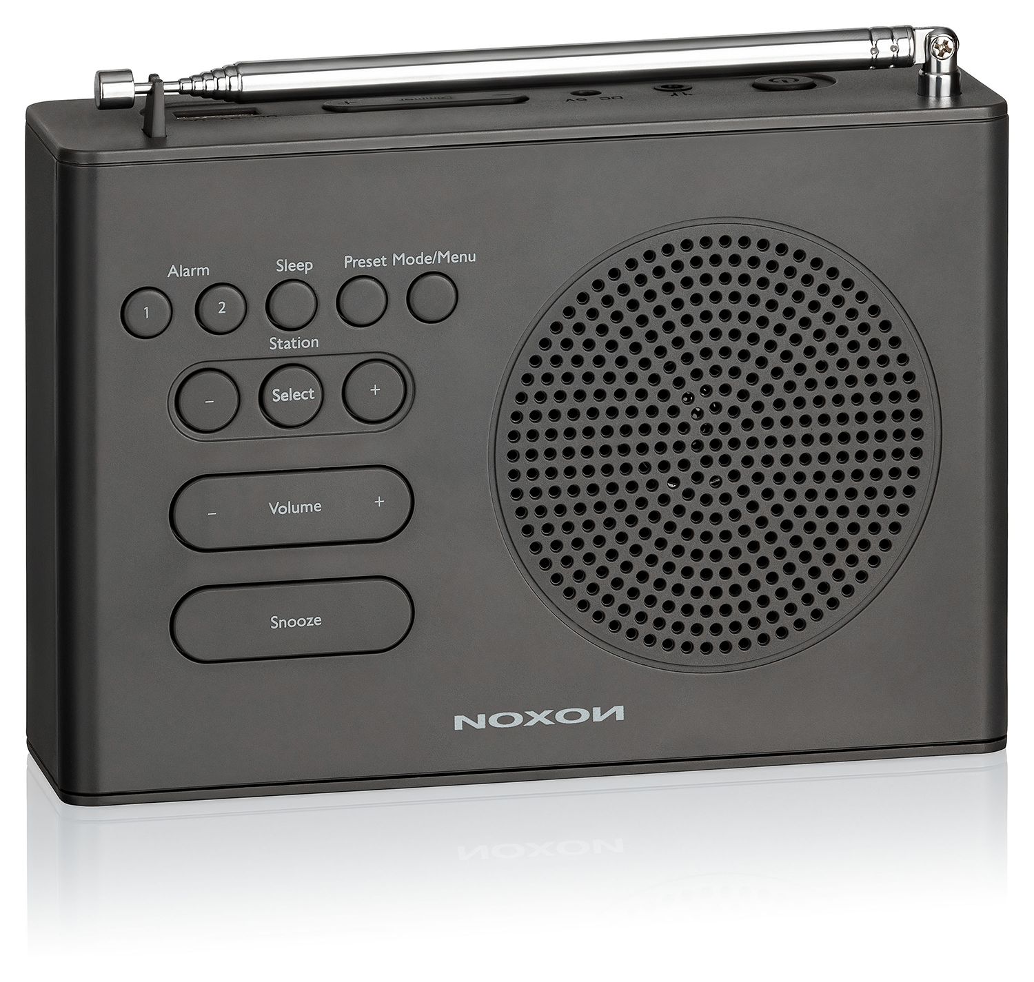 Noxon Gotthard Schwarz DAB+, UKW Uhrenradio mit grossem LC-Display, Wecker, Snooze,