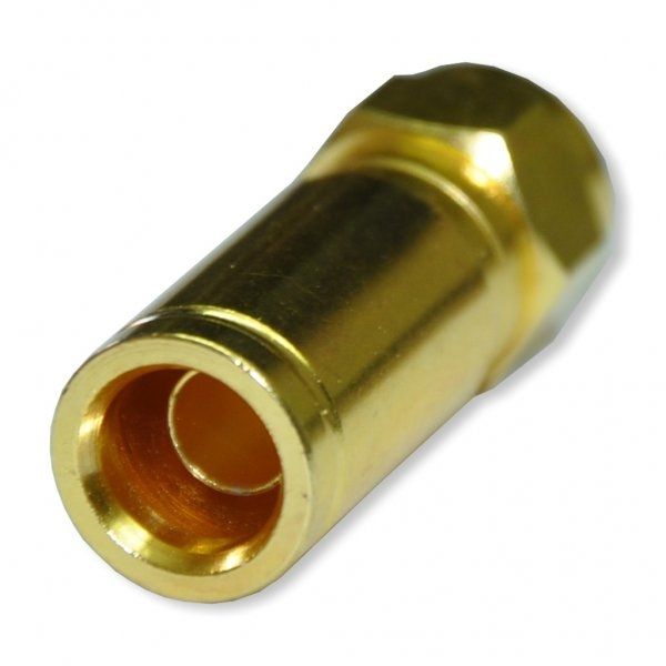 Kompressionstecker Gold für Kabel-Ø 6,8-7,20mm Vollmetall