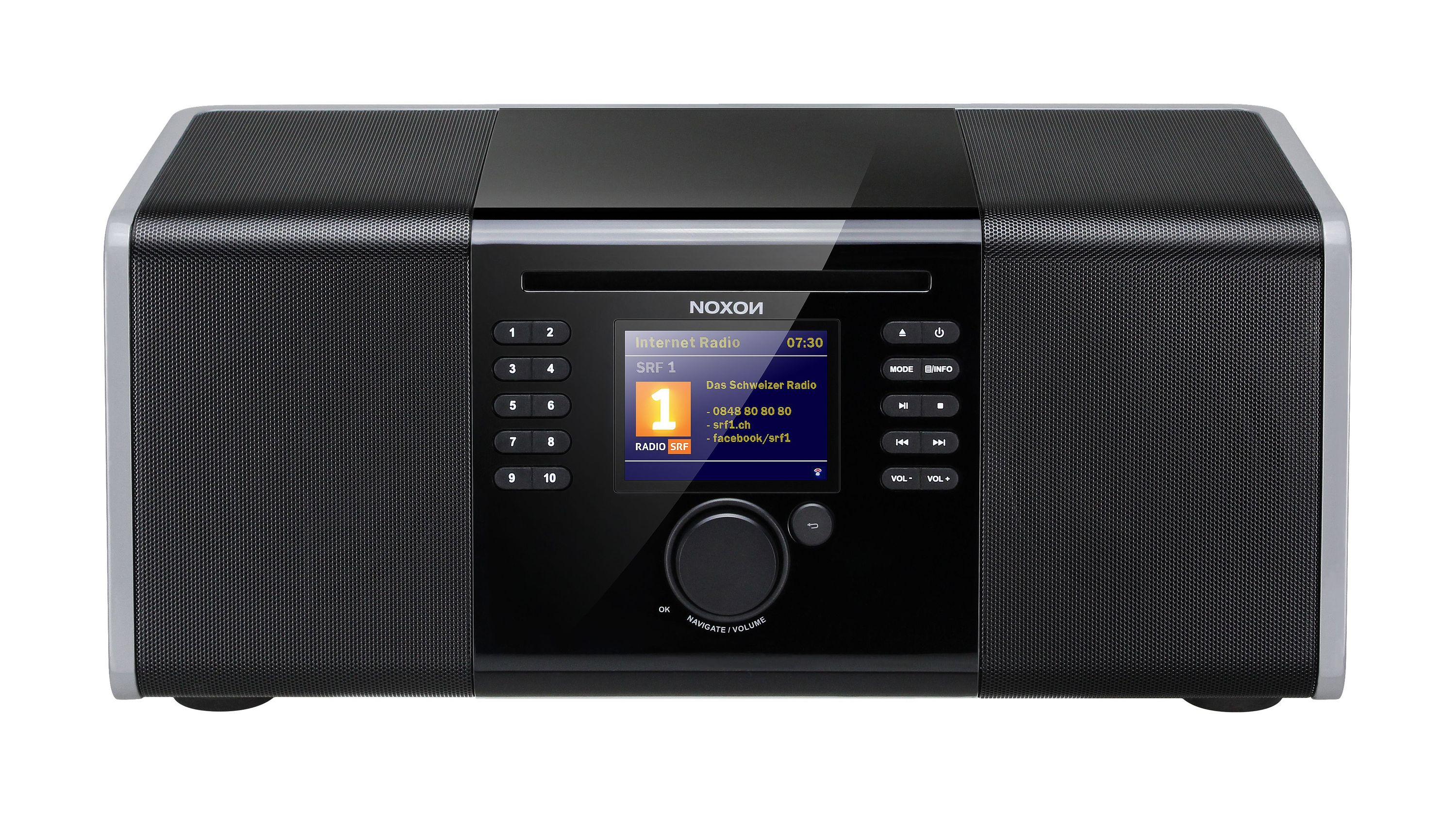 Noxon iRadio 600 CD Anthrazit - Schwarz Hochglanz - 2.1 Premium Soundsystem, Inetradio, DAB+, UKW