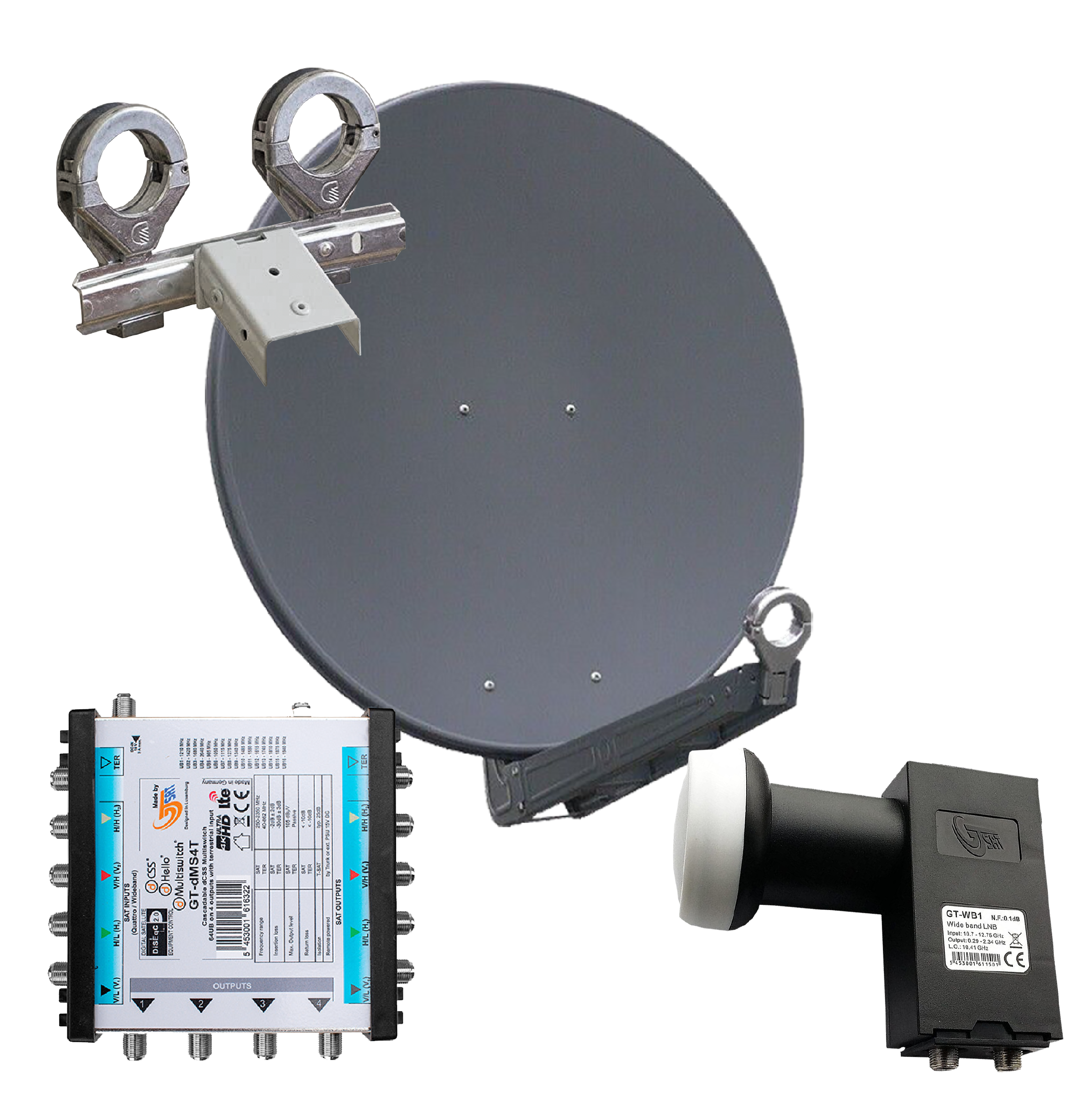 4260704120510 - OP 75 SE - Alu-Antenne - anthrazit - 64 Teiln mit Wideb-LNB und Multischalter für 2 Sat 4260704120510 - OP 75 SE - Alu-Antenne - anthrazit - 64 Teiln mit Wideb-LNB und Multischalter für 2 Sat