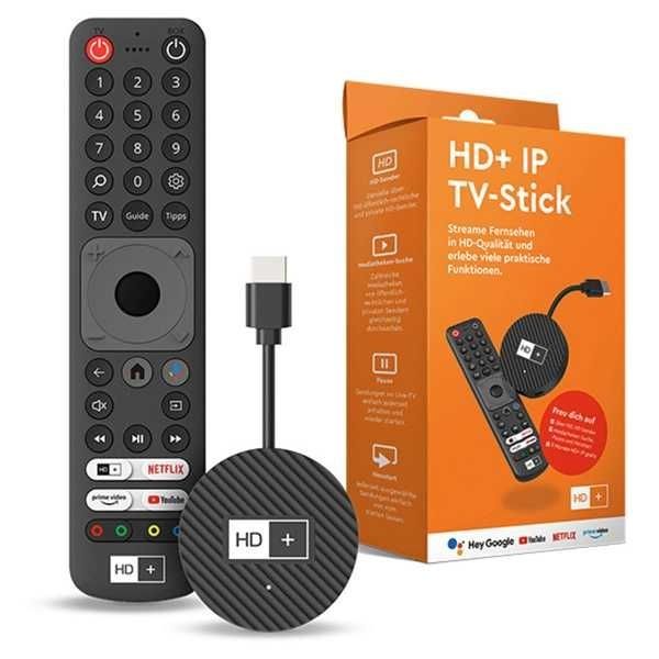 HD-Plus IP TV-Stick inkl. 3 Monate HD+ IP-Abo (UHD 4K, Android TV, Dual-WiFi, Bluetooth, HDMI) HD-Plus IP TV-Stick inkl. 3 Monate HD+ IP-Abo (UHD 4K, Android TV, Dual-WiFi, Bluetooth, HDMI)