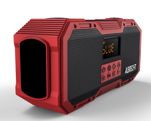 Albrecht Radio DR 112 Outdoor DAB+, Akku, Kurbel, Bluetooth, Stereo, rot/schwarz