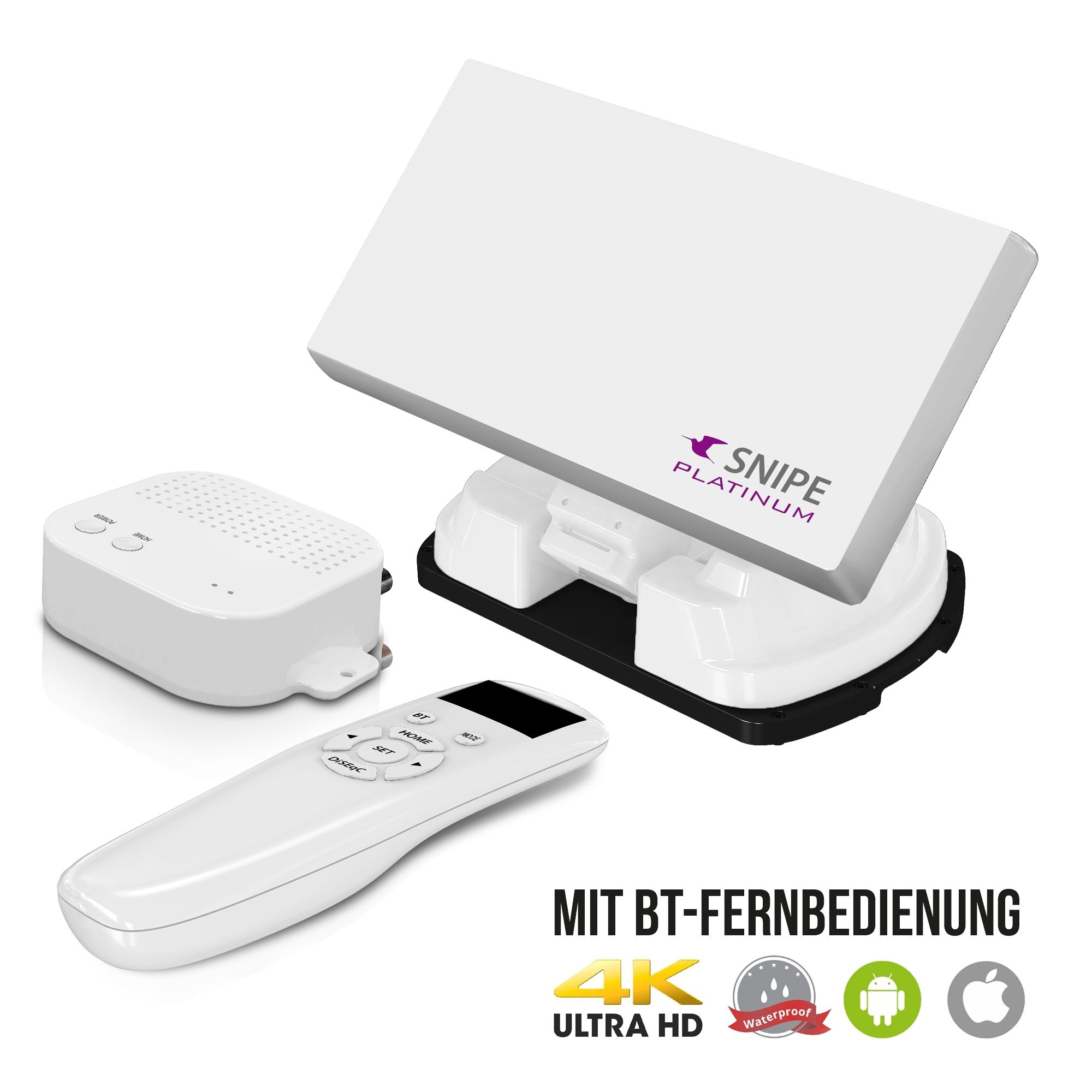 Selfsat SNIPE Platinum - Single - Mit BT Fernbedienung und iOS / Android Steuerung sowie GPS-Modul