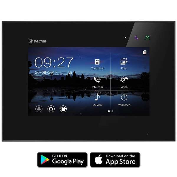 4260718660446 - BALTER EVO 7 WiFi Videostation Schwarz (Touchscreen-Monitor 2-Draht BUS Interkom APP Steuerung)