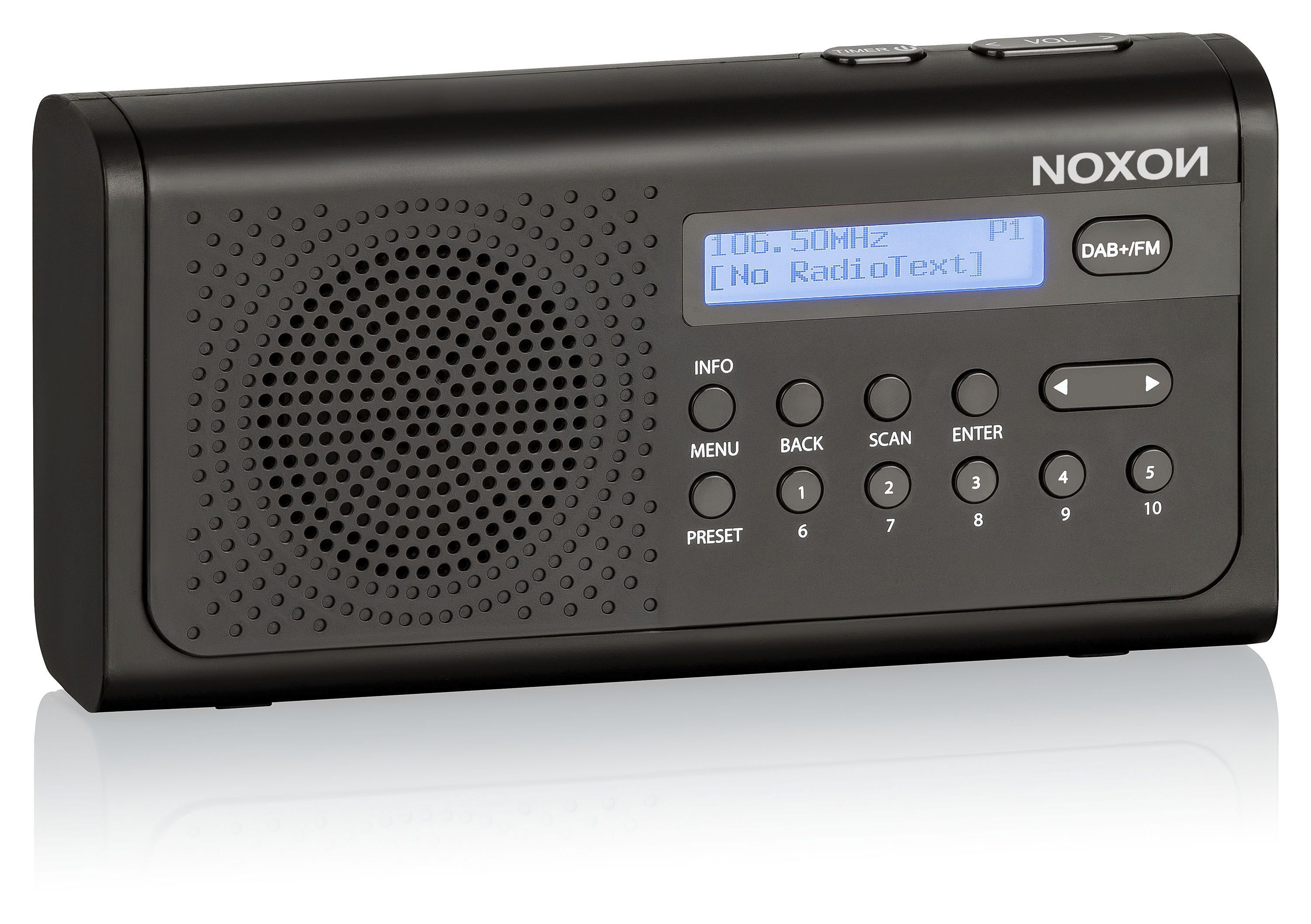 Noxon Rigi Schwarz - DAB+, UKW, 10 Favoriten, Netz-und Batteriebetrieb