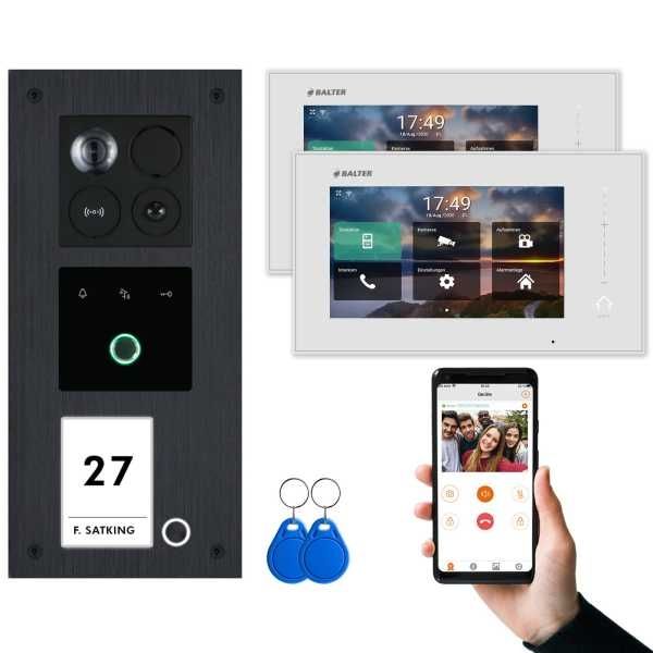 4255573307056 - BALTER ERA IP Unterputz Video Türsprechanlagen mit Fingerprint Schwarz Weiß 1 Familienhaus Set 2x 7 4255573307056 - BALTER ERA IP Unterputz Video Türsprechanlagen mit Fingerprint Schwarz Weiß 1 Familienhaus Set 2x 7