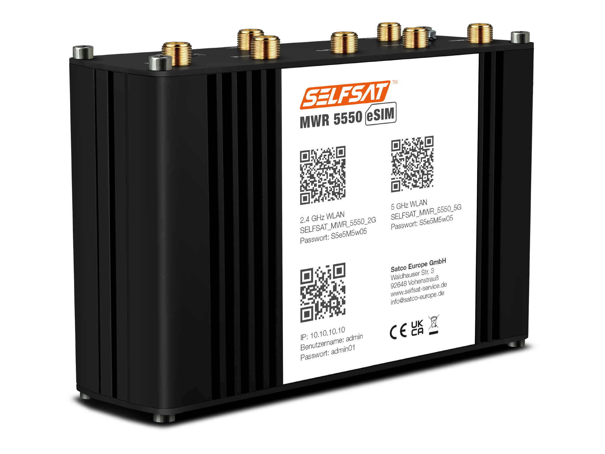 SELFSAT MWR 5550 eSIM - 5G / 4G LTE / 3G & WLAN Router mit bis 3,3 Gbit/s