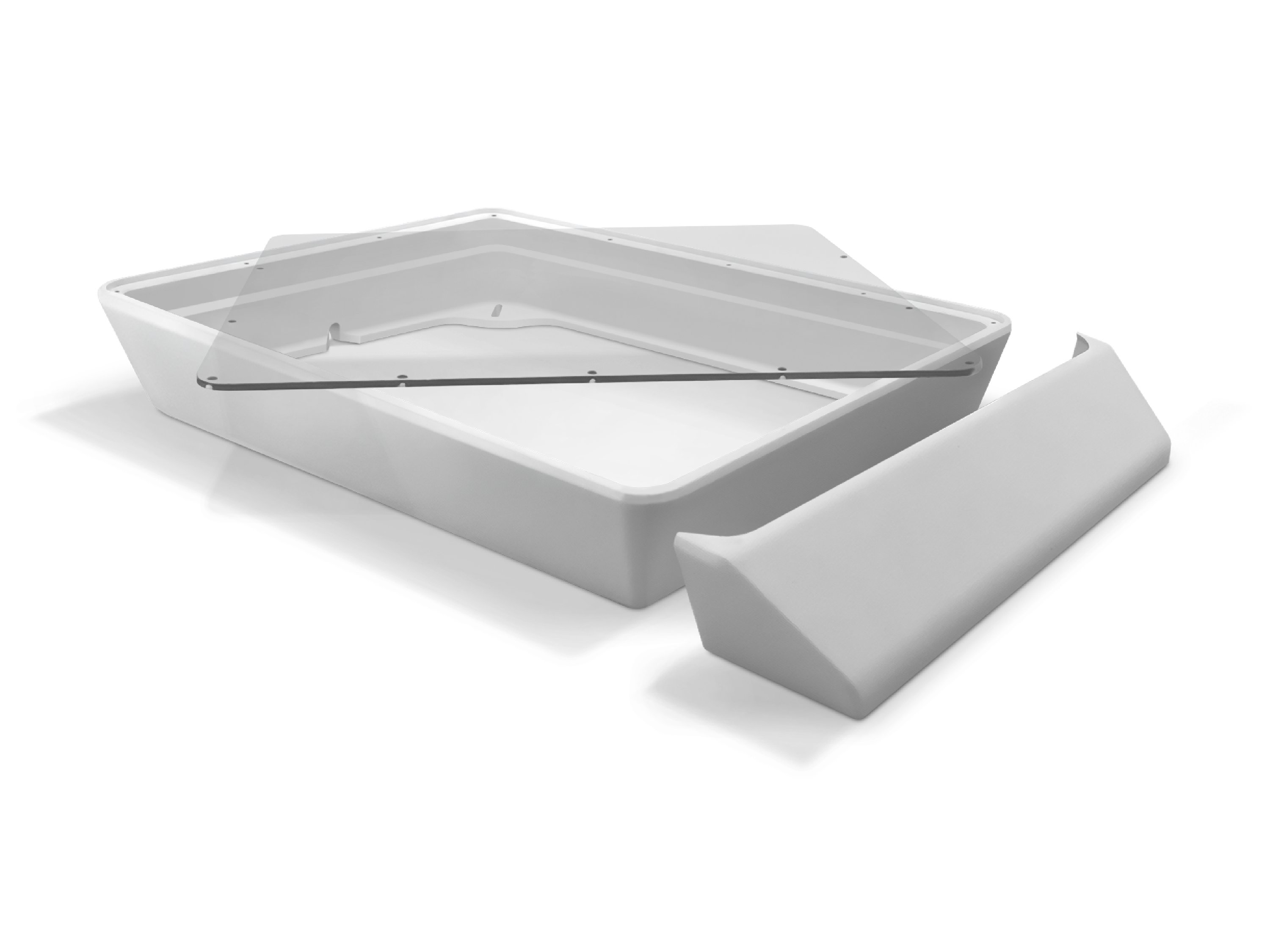 Flat Mount ASA weiß mit Plexiglas und Windabweiser für STARLINK MINI