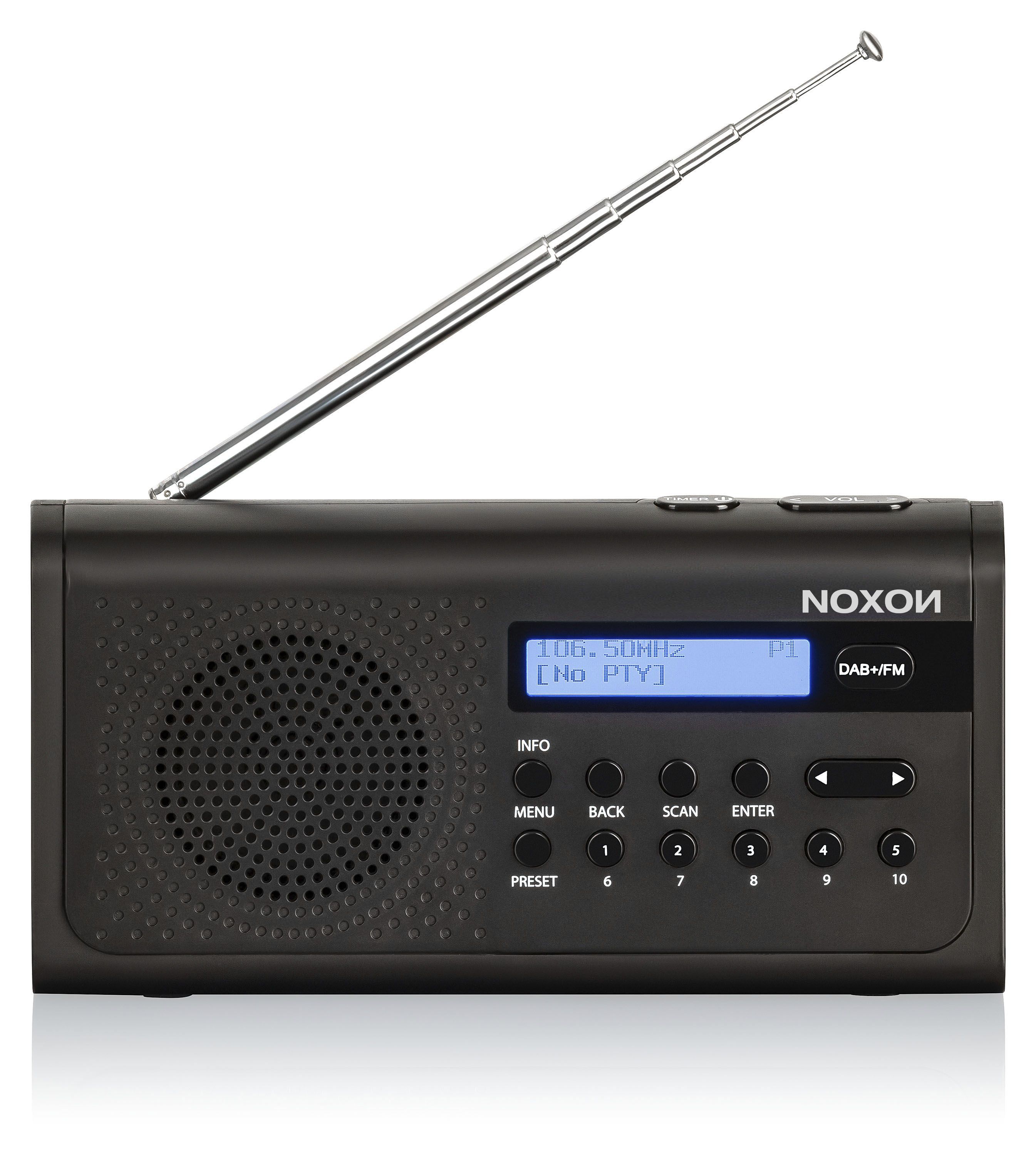 Noxon Rigi Schwarz - DAB+, UKW, 10 Favoriten, Netz-und Batteriebetrieb