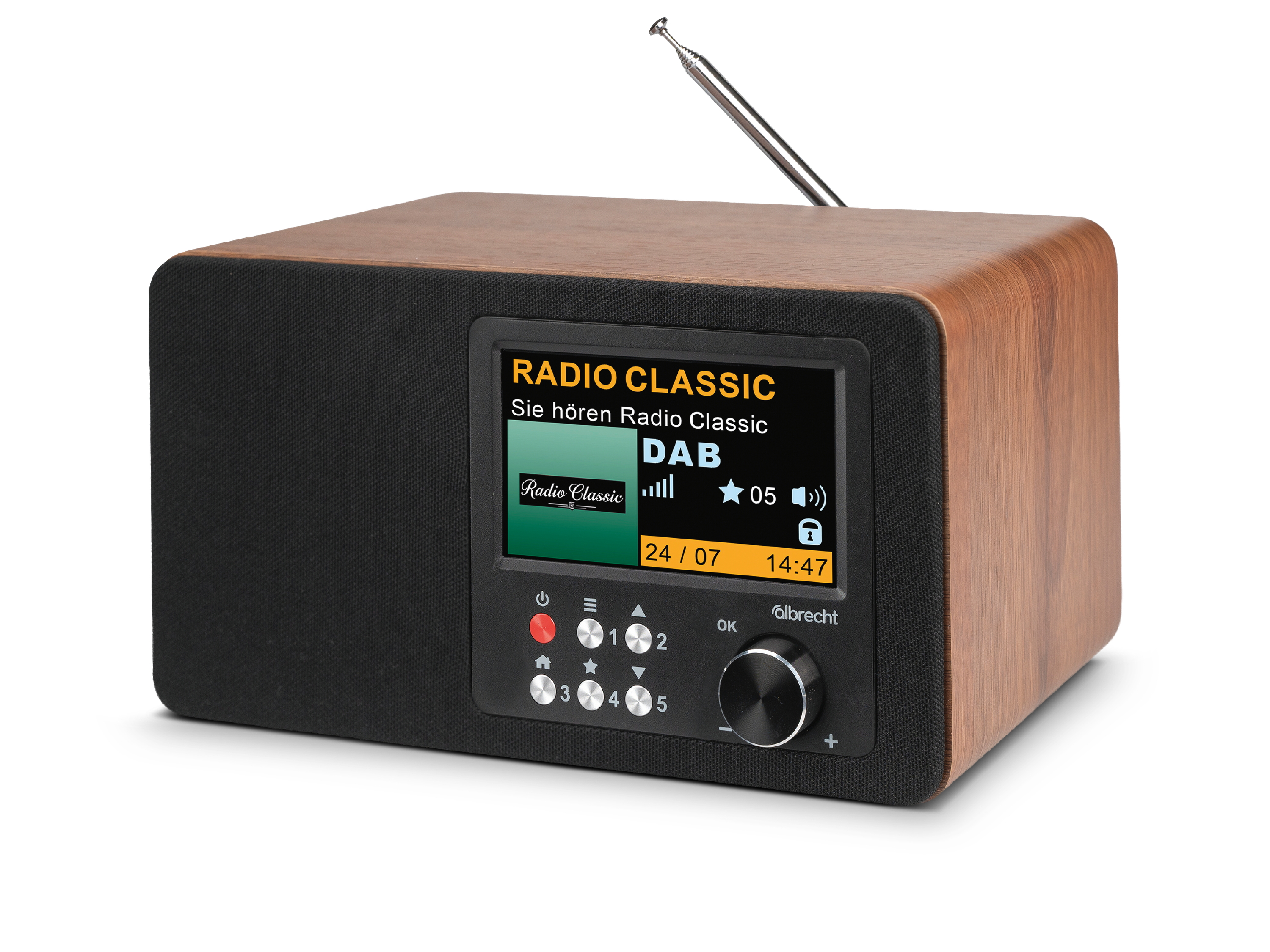 Albrecht DR863 Seniorenradio Mono DAB+/UKWGroßes 4,3" Farbdisplay, ASA, 4 Watt