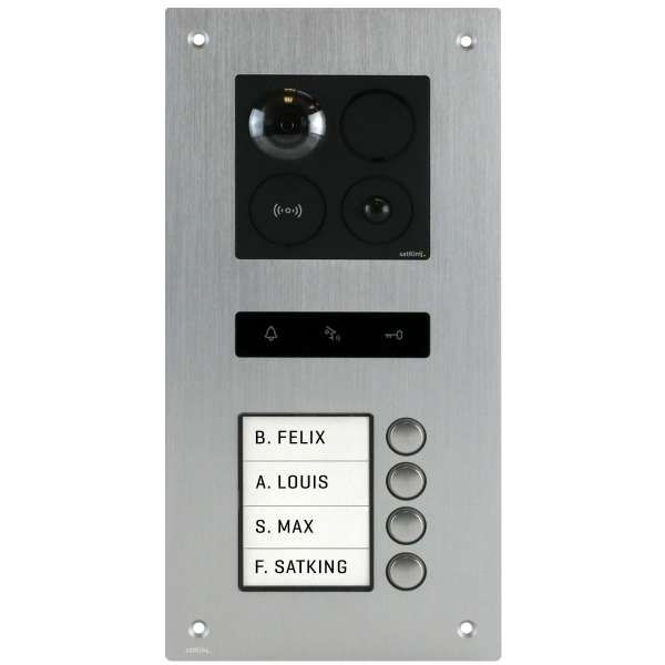 4260132687074 - BALTER ERA Silber RFID 2-Draht BUS IP Türstation für 4 Teilnehmer 180° Ultra-Weitwinkelobjektiv