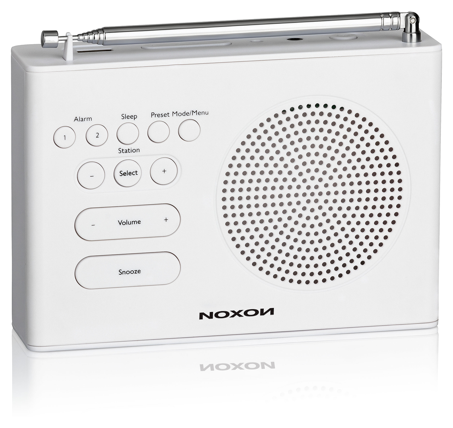 Noxon Gotthard Weiss DAB+, UKW Uhrenradio mit grossem LC-Display, Wecker, Snooze,
