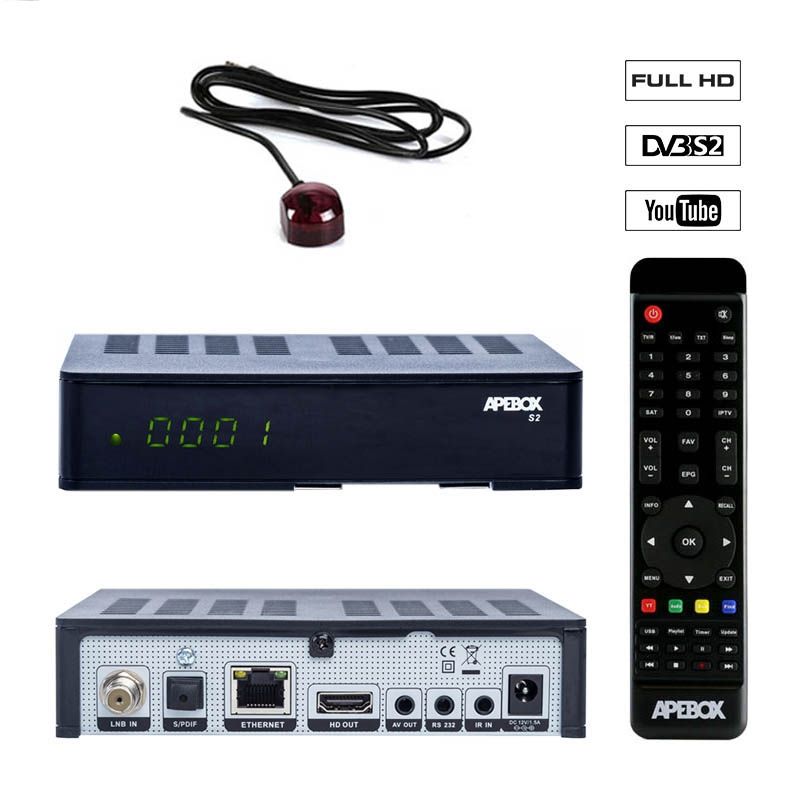 Apebox S2 Full HD 1080p H.265 LAN DVB-S2 Sat Multimedia IP Receiver B-Ware