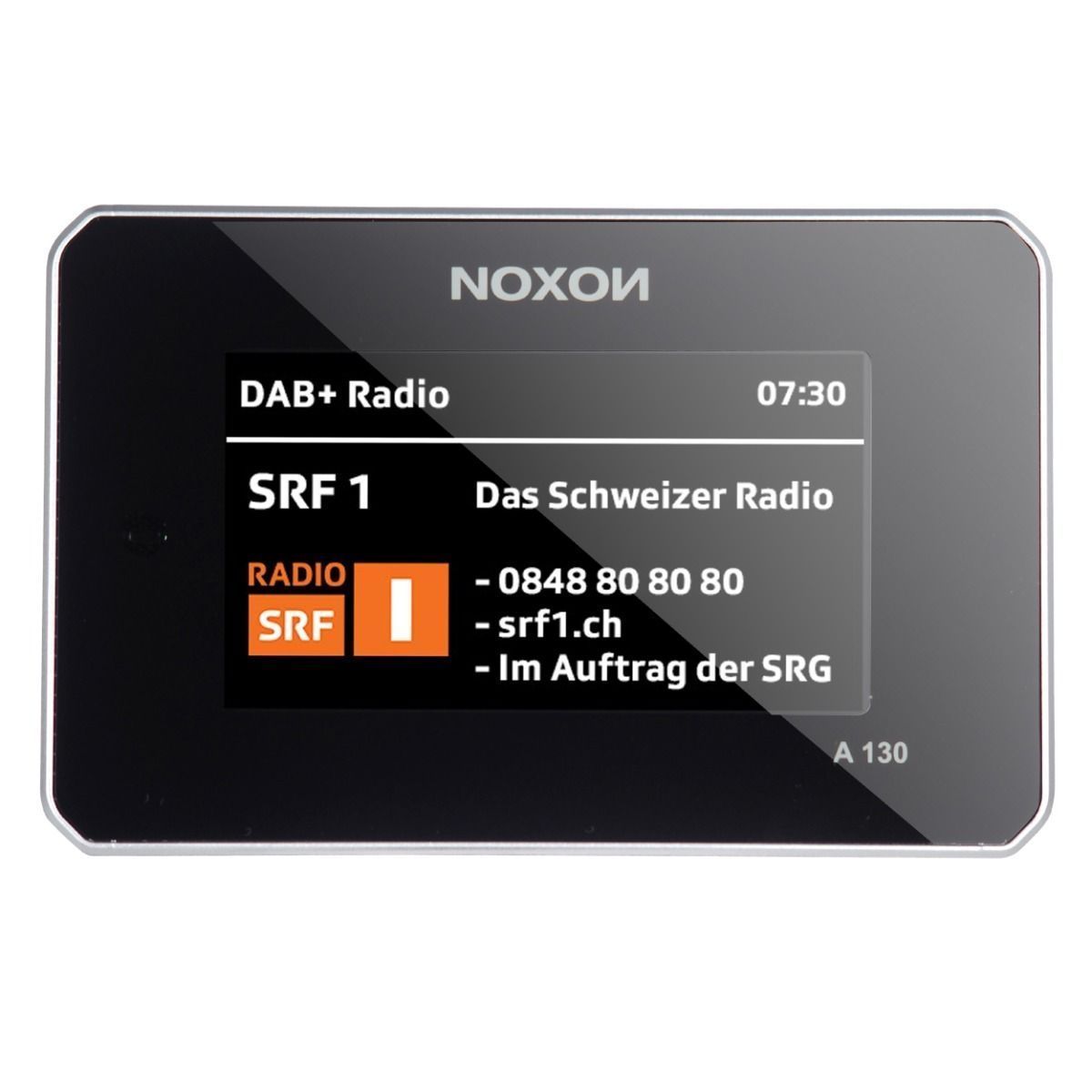 Noxon A 130 Schwarz-Silber - Audio Adapter DAB+/UKW & Web-Radio - Spotify - BT - 4,3 Zoll Display