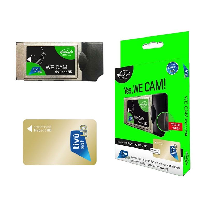 Modulo CAM TivuSat HD CI+ Digiquest WE CAM - Per Usare La Tua Gold Card Tivùsat