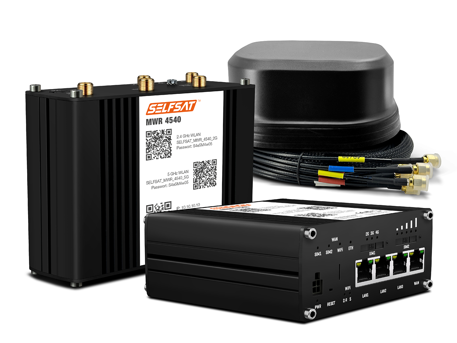 SELFSAT MWR 4540 4G Cat 6 WLAN Router bis 300 Mbps inkl. SATCO 5G ...