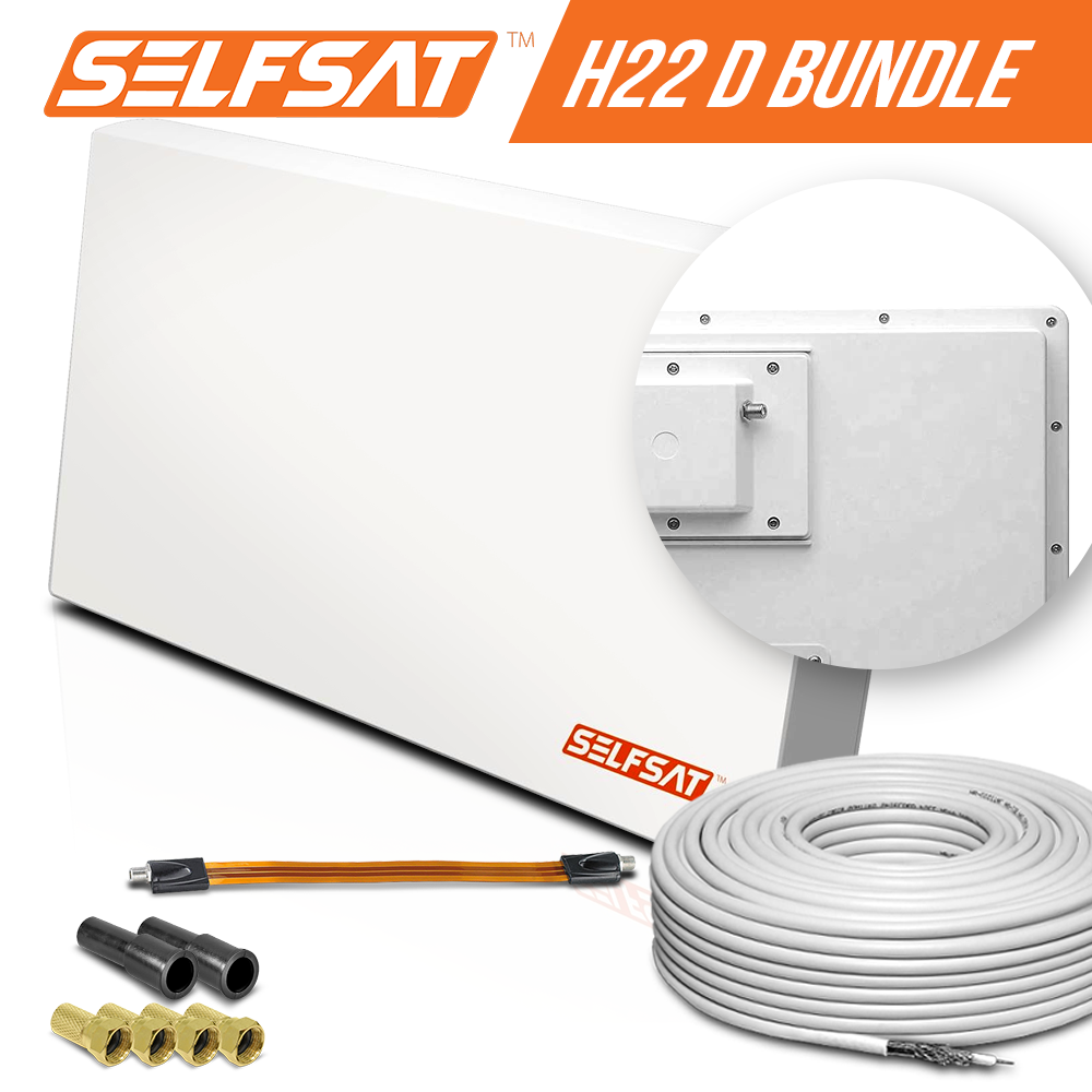 LNB Single Di Ricambio Selfsat Per Antenna Piatta Serie H21 – Bianco – Compatibile Con H21D, H21D2, H21D4 E H21DQ