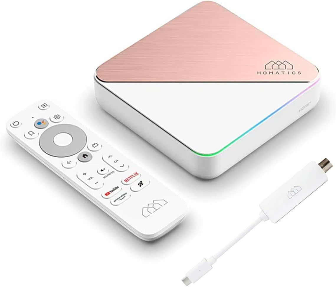 Homatics Box R 4K Plus: Lettore Multimediale Android TV (4K HDR, Wi-Fi 6, Telecomando Vocale, Google Assistant, 4GB RAM)