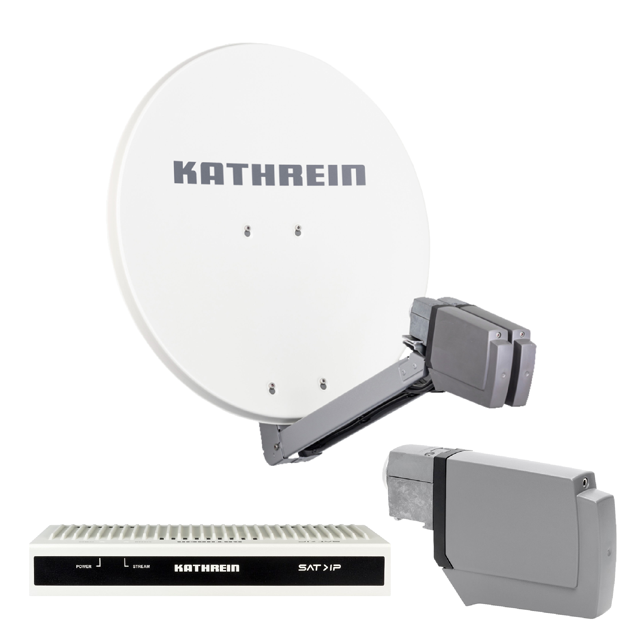 Kathrein CAS 80 Sat-Antenne Weiß (we) - 8 Teilnehmer über SAT-IP ...