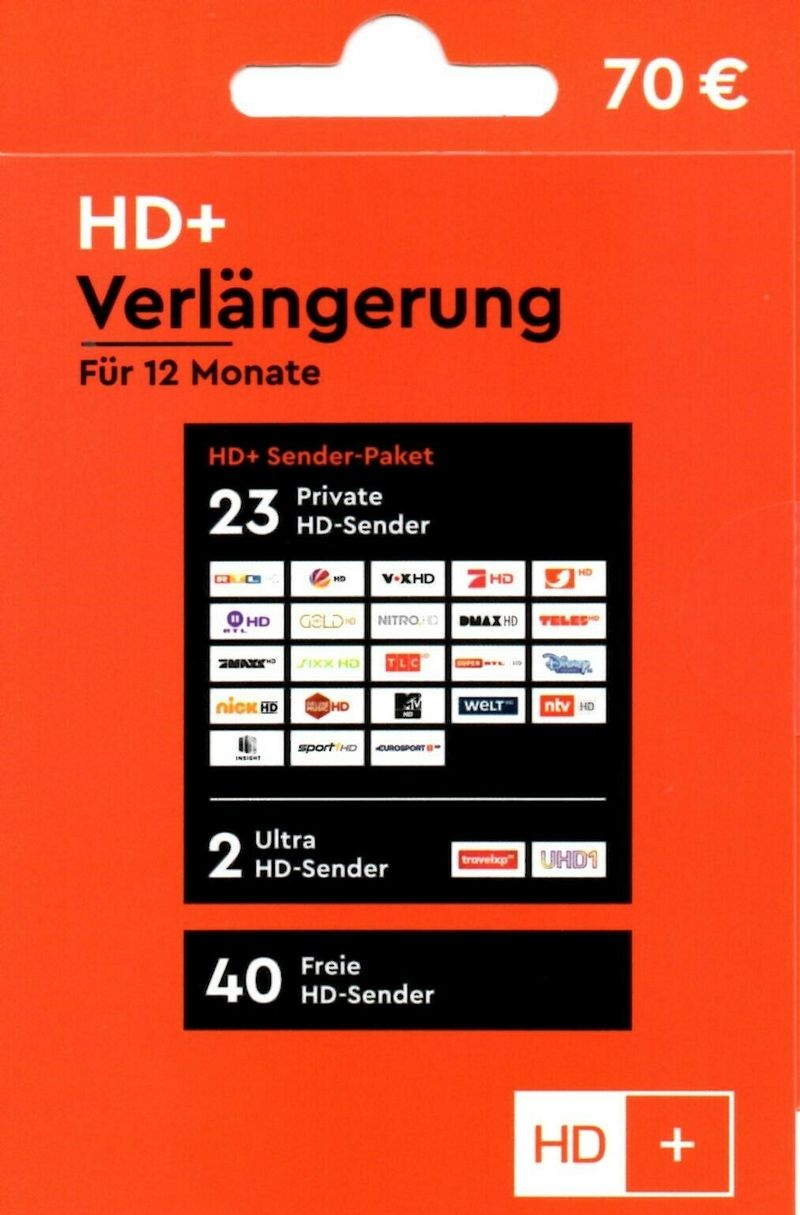HD+ Verlängerung 12 Monate für alle HD Plus Karten HD01/02/03/04/05 ...